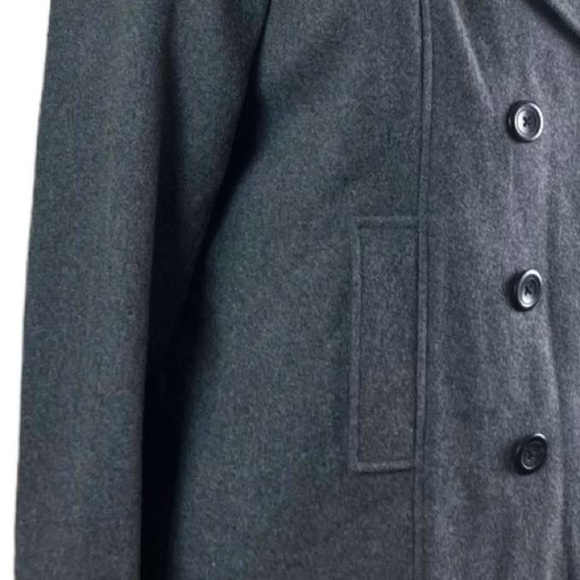 Merona Women’s Winter Pea Coat Double Breasted Wool Blend Gray - Picture 5 of 11